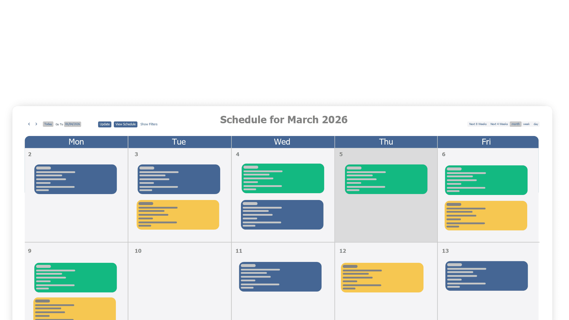 Scheduling interface